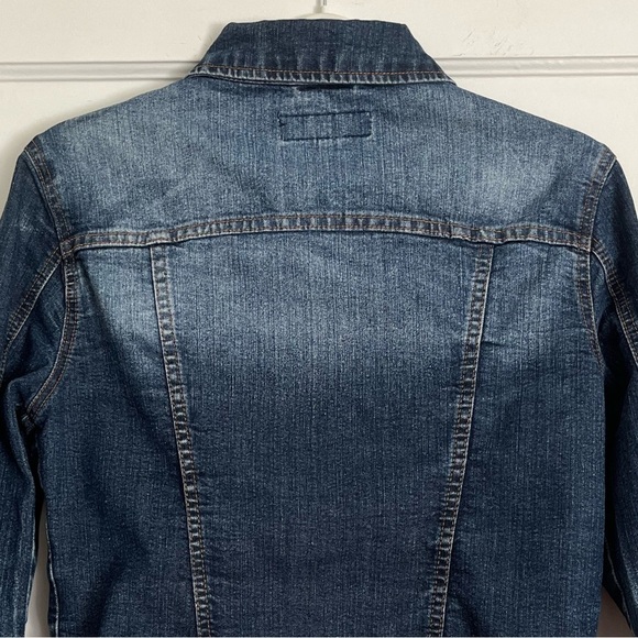 Seductions DENIM cropped Jean Jacket. Streetwear Gold decorative studs. Medium - Picture 7 of 14